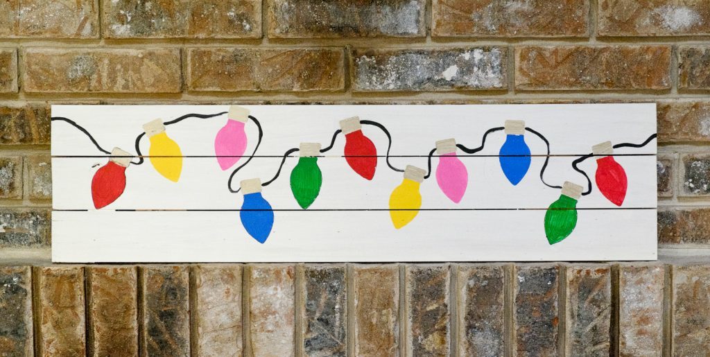 Painted Christmas Lights Pallet
