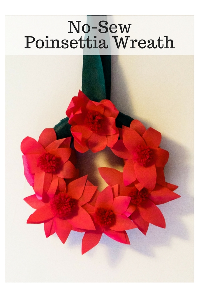 No-Sew Poinsettia Wreath