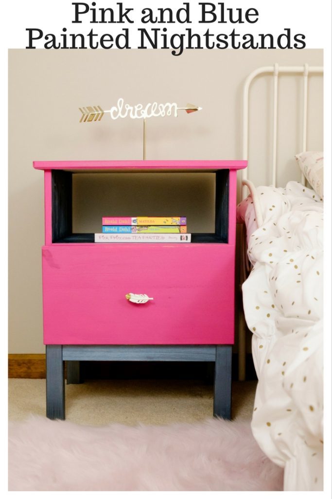 Pink and Blue Painted Nightstands