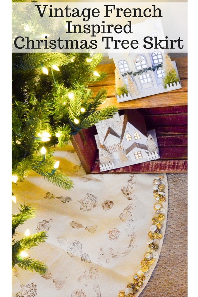 Vintage French Inspired Christmas Tree Skirt