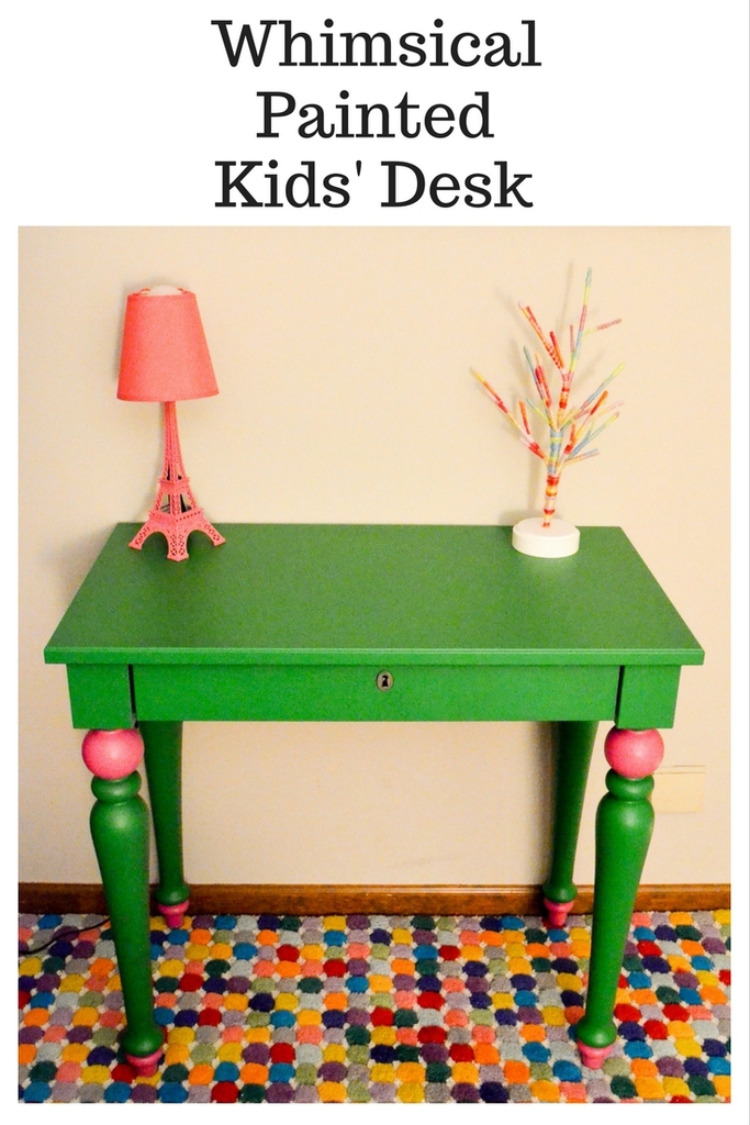 Whimsical Painted Kids Desk