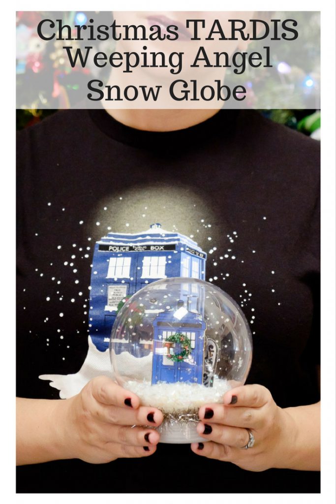 Christmas TARDIS Weeping Angel Snow Globe
