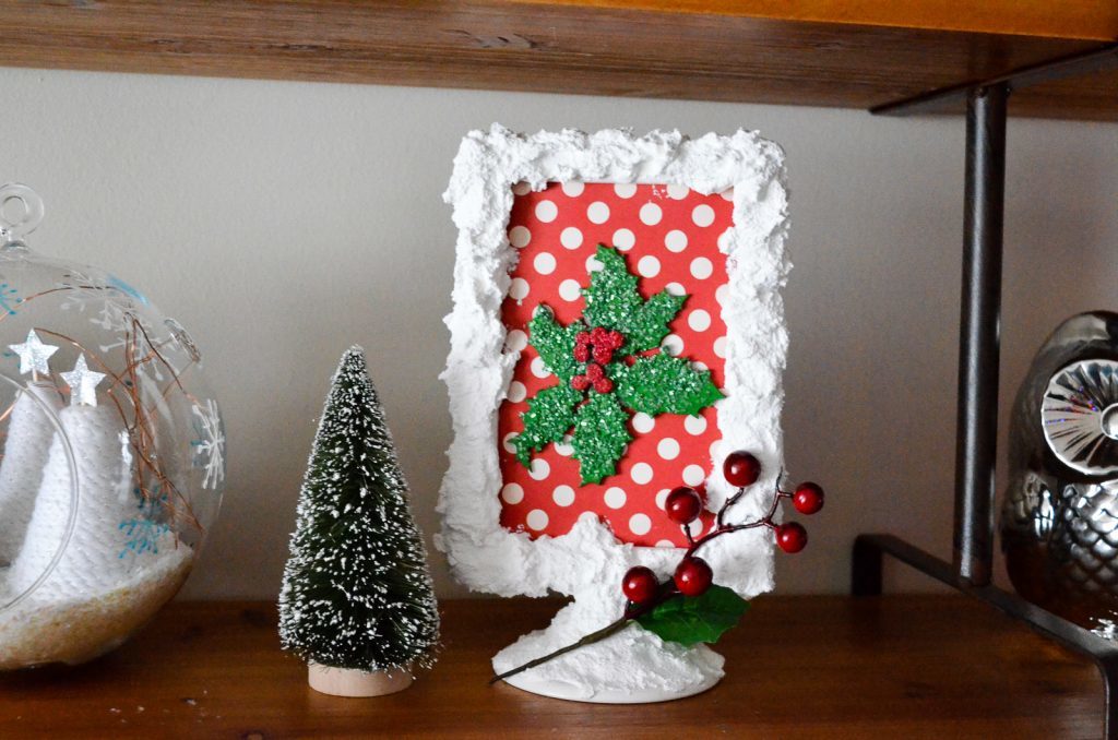 Glitter Snow Holly Berry Frame