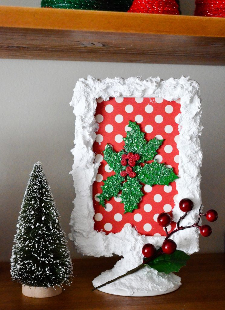 Glitter Snow Holly Berry Frame