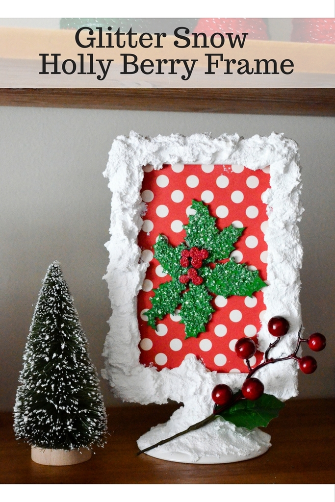 Glitter Snow Holly Berry Frame