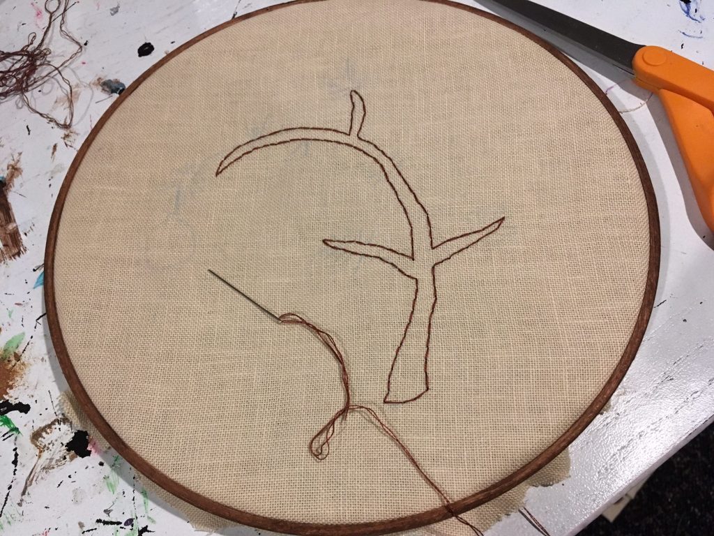 back stitch the outline