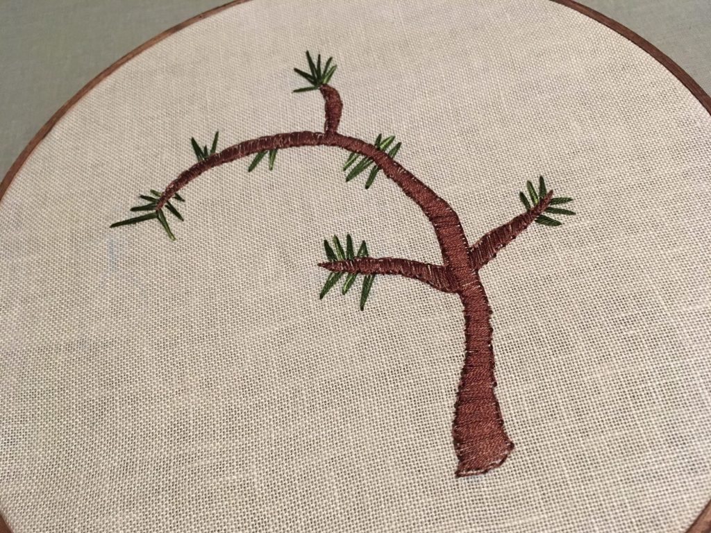 finish stitching the tree