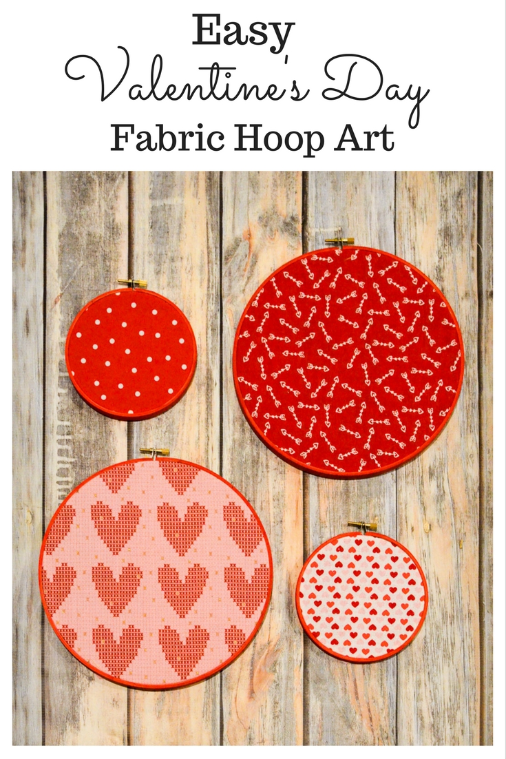 Easy Valentine’s Day Fabric Hoop Art