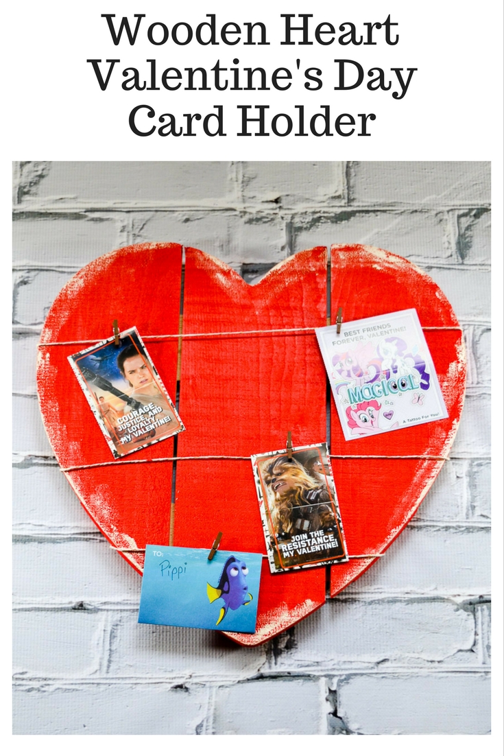 Wooden Heart Valentine’s Day Card Holder