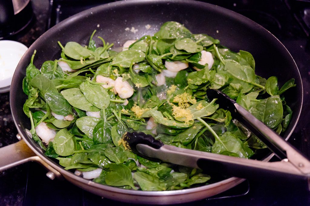 Linguine with Spinach and Shrimp