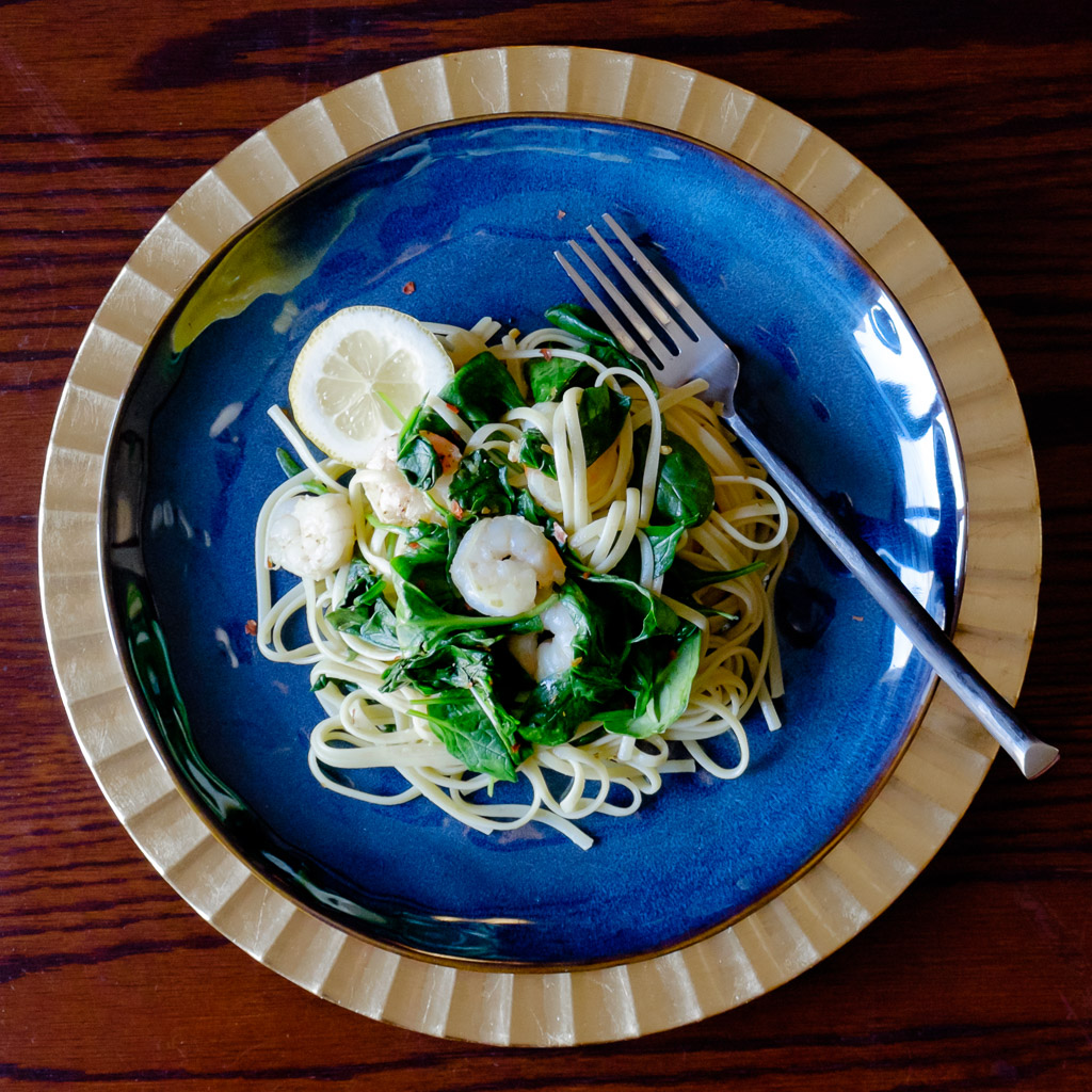 Linguine with Spinach and Shrimp