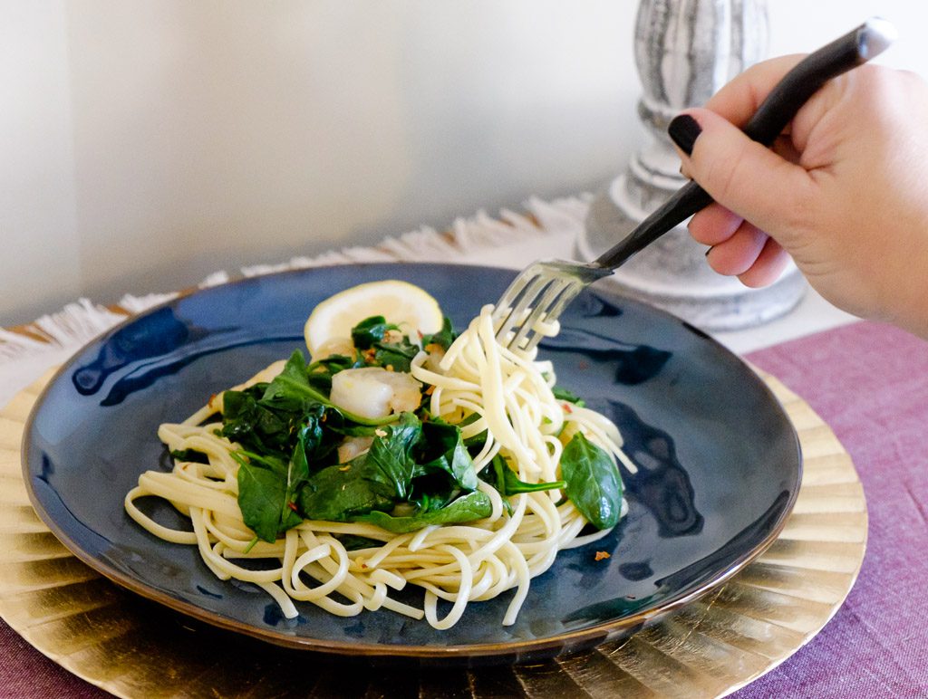 Linguine with Spinach and Shrimp