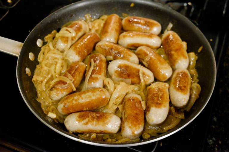 Bangers and Mash with Onion Cider Gravy