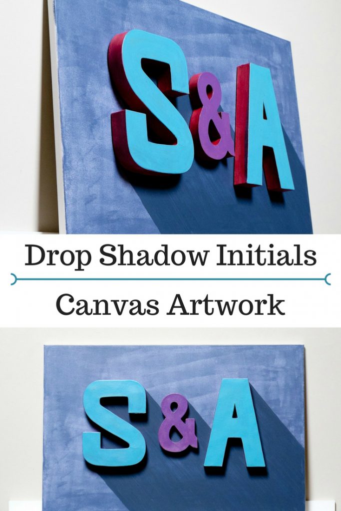 Drop Shadow Initials Canvas Artwork