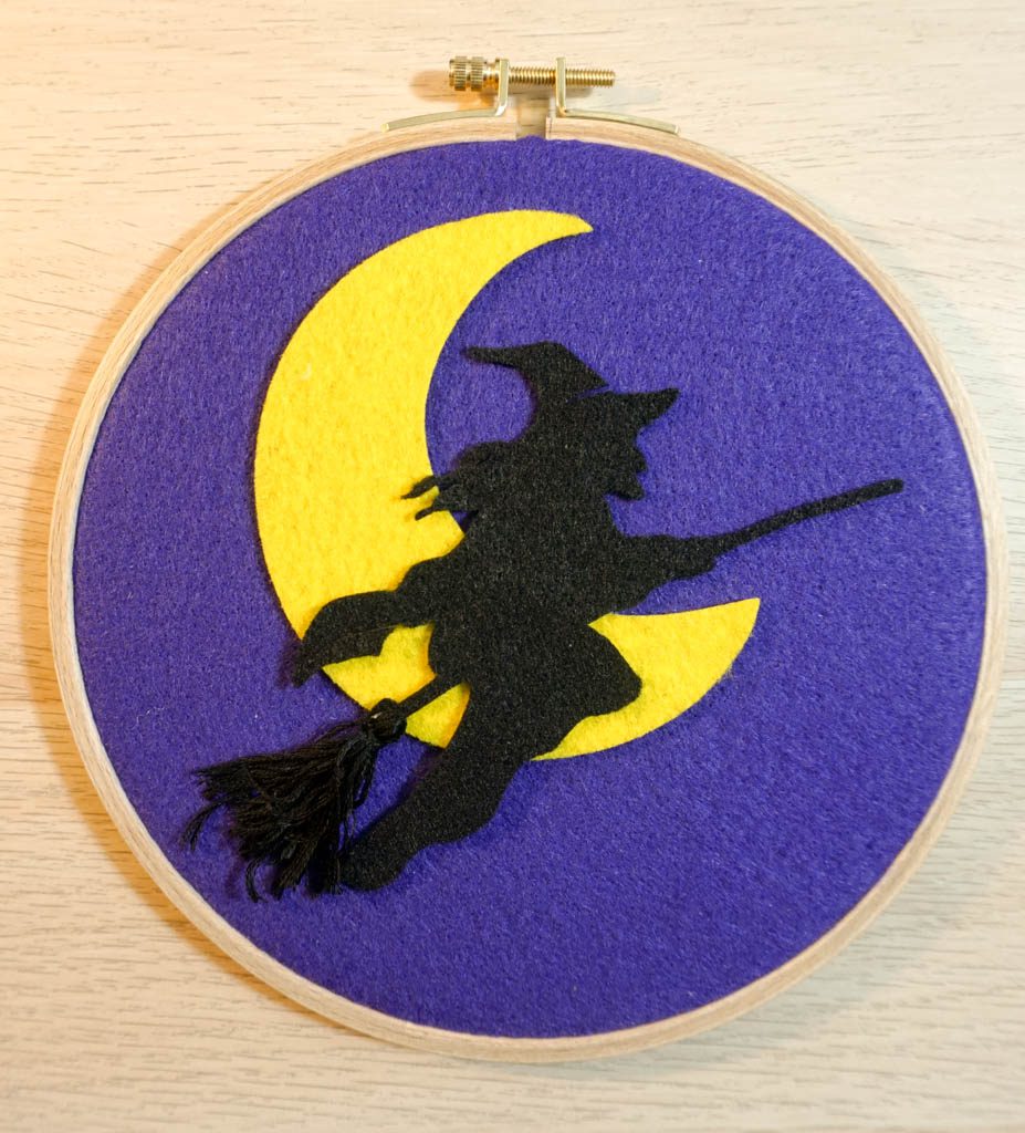 Witch Silhouette Hoop Art
