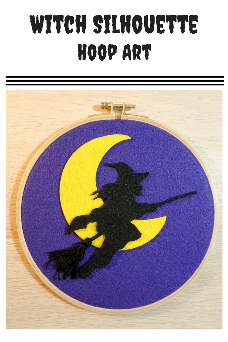 Witch Silhouette Hoop Art