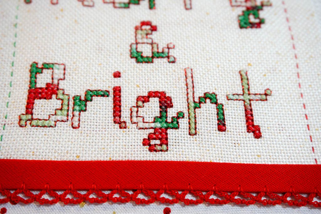 Merry & Bright Cross Stitch Hoop