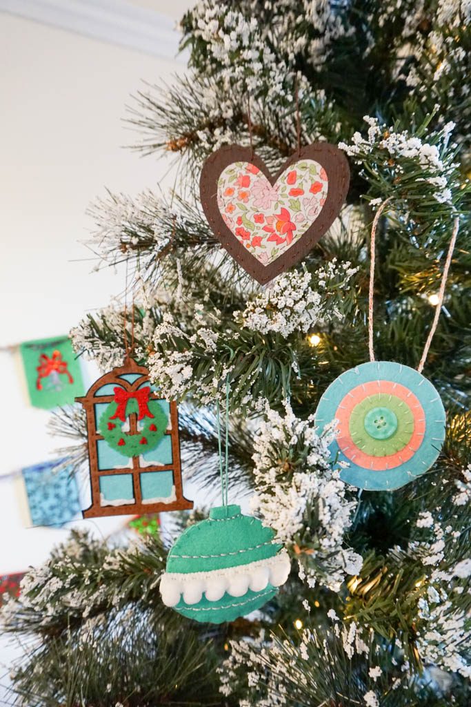 Faux Leather and Fabric Heart Ornaments