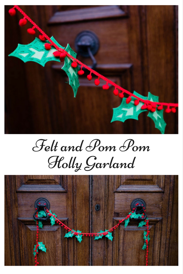 Felt and Pom Pom Holly Garland