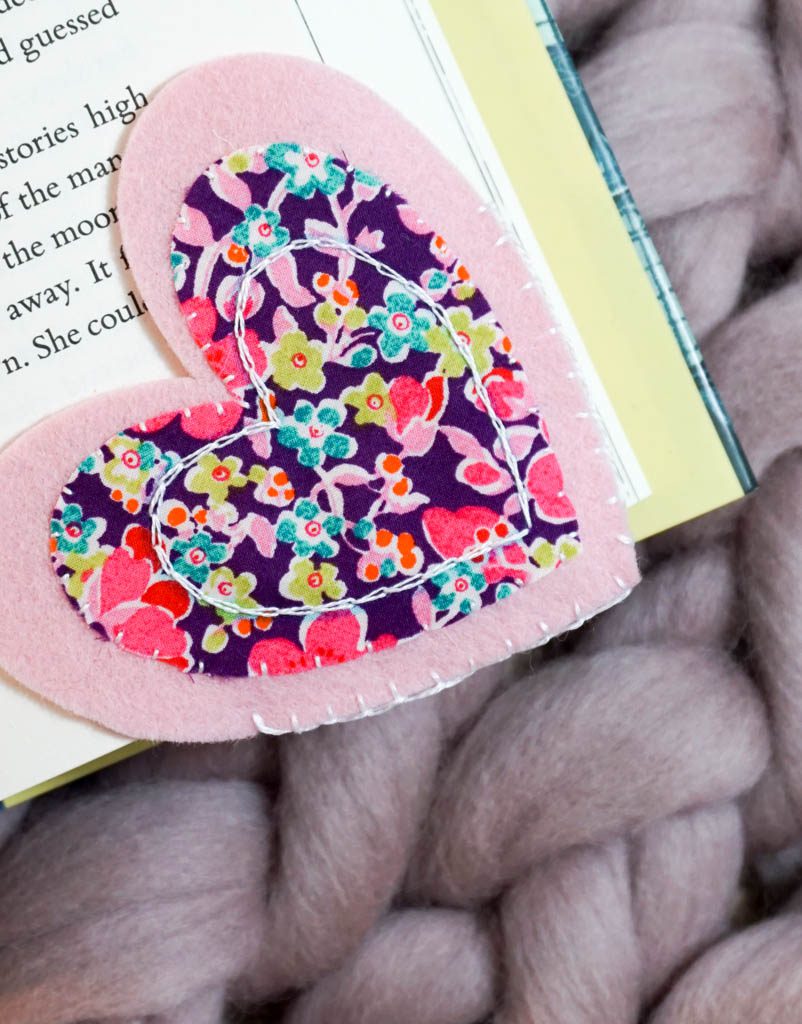Felt Heart Page Corner Bookmark