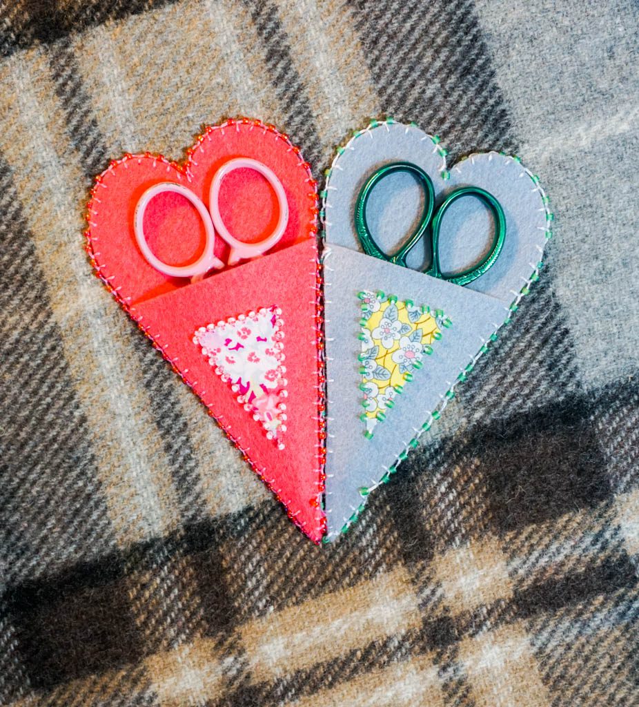 Felt Heart Scissors Pouch