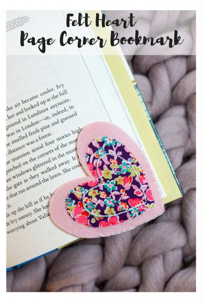 Felt Heart Page Corner Bookmark