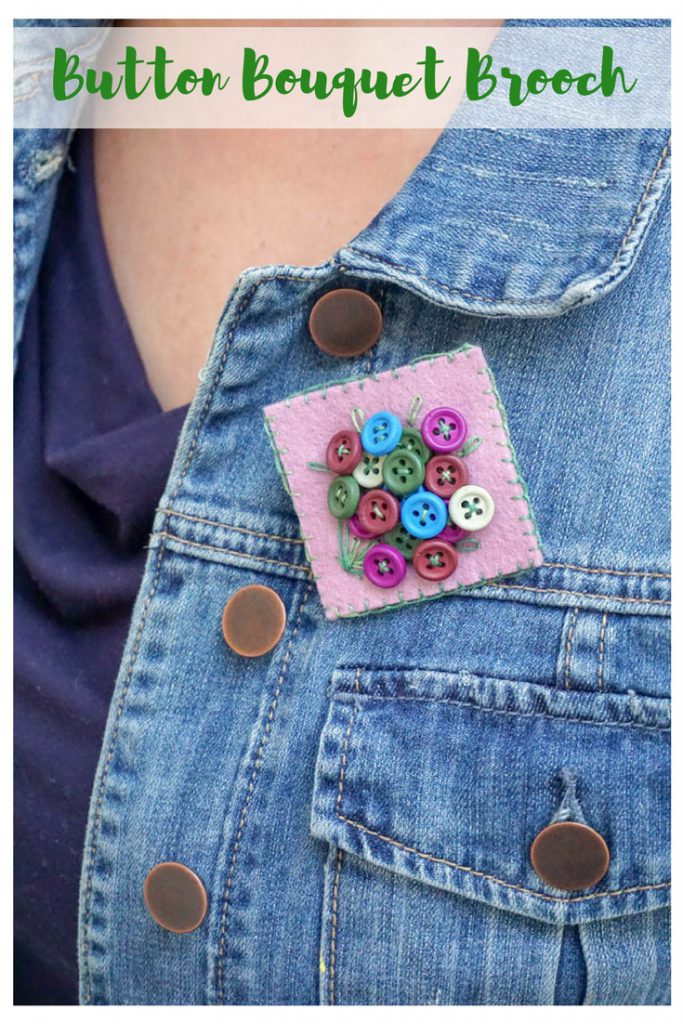 Button Bouquet Brooch