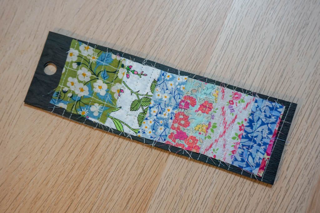 Fabric Scraps and Faux Leather Bookmark