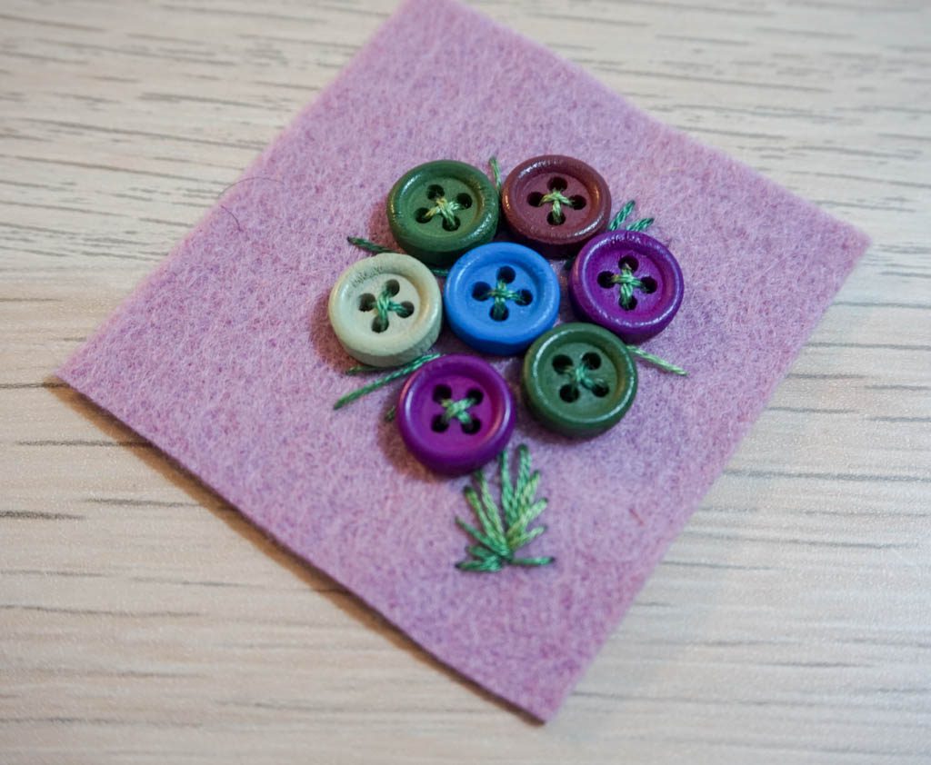 Button Bouquet Brooch