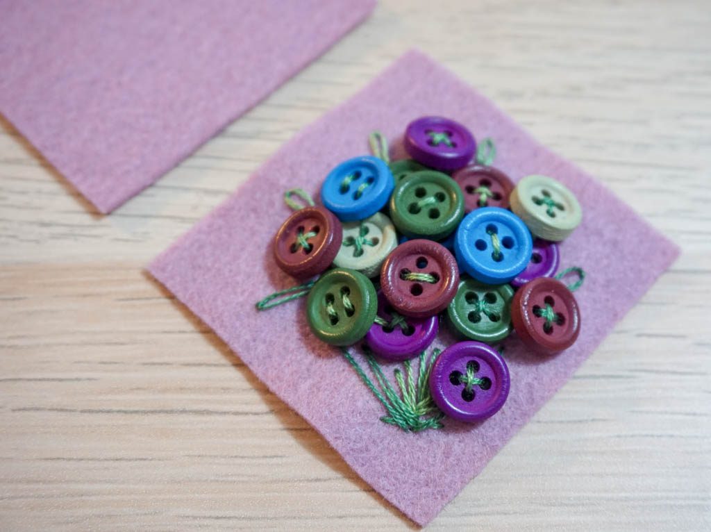 Button Bouquet Brooch