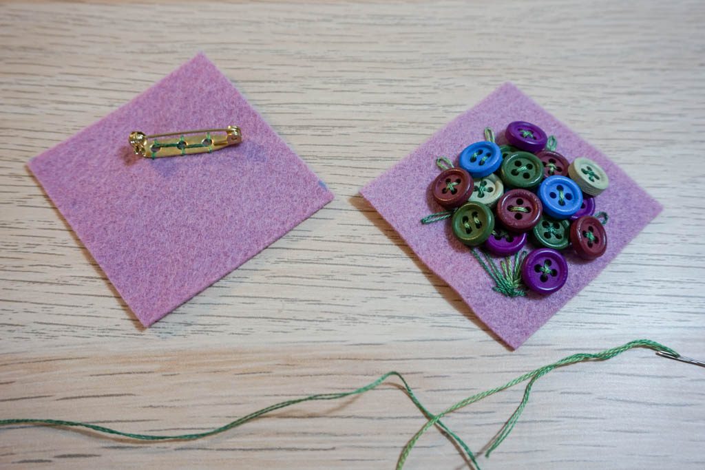 Button Bouquet Brooch