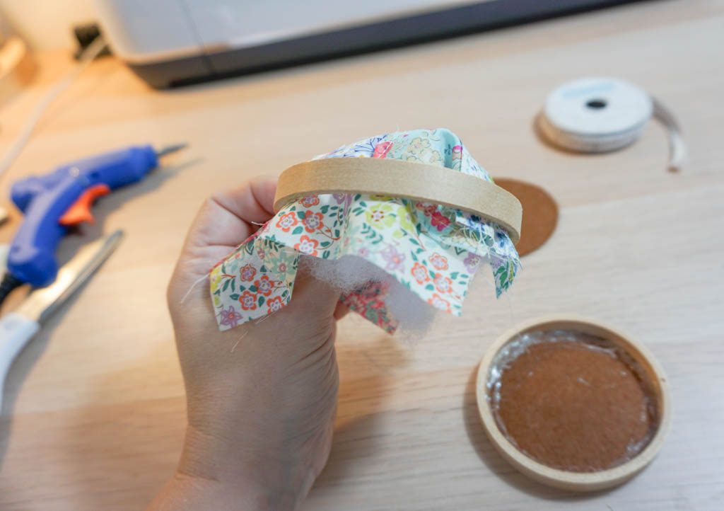 Scrap Fabric Embroidery Hoop Pincushion