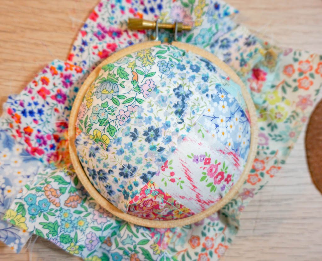 Scrap Fabric Embroidery Hoop Pincushion