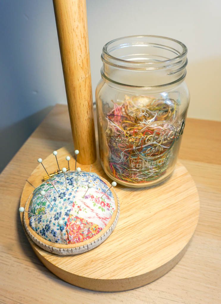 Scrap Fabric Embroidery Hoop Pincushion