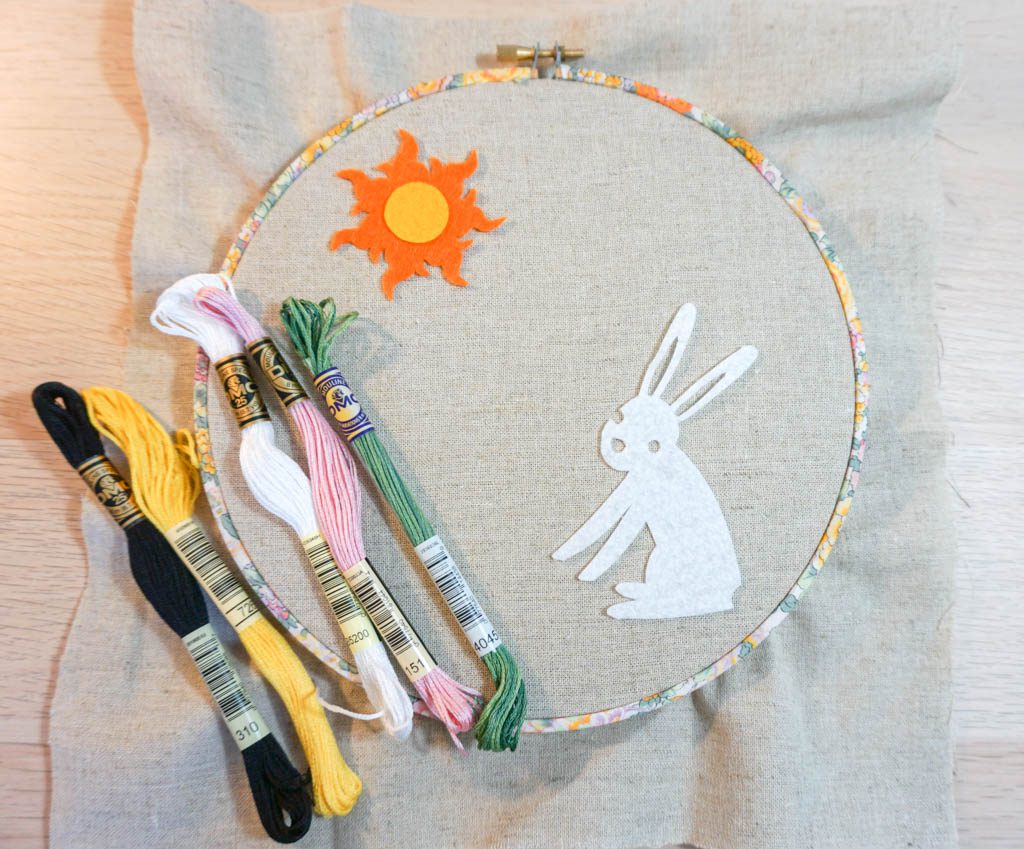 Felt Bunny Spring Hoop