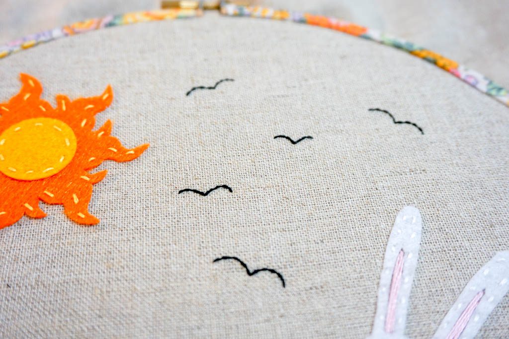 Felt Bunny Spring Hoop