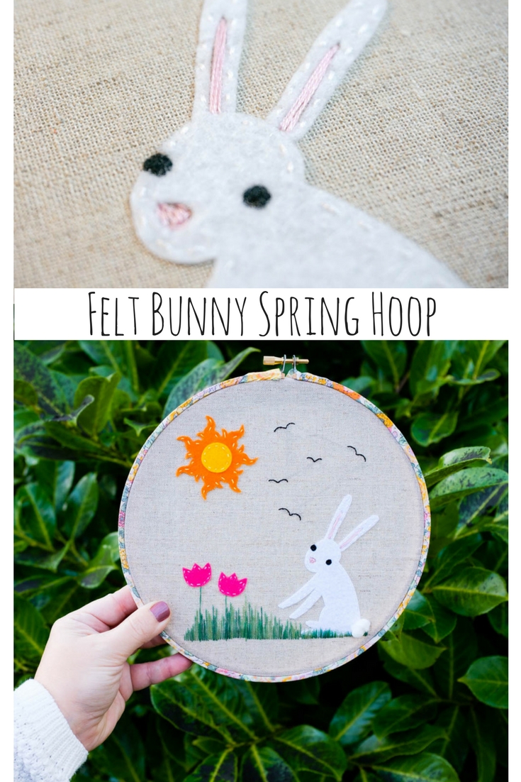 Felt Bunny Spring Hoop