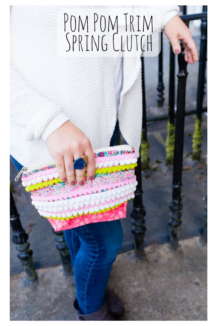 Pom Pom Trim Spring Clutch