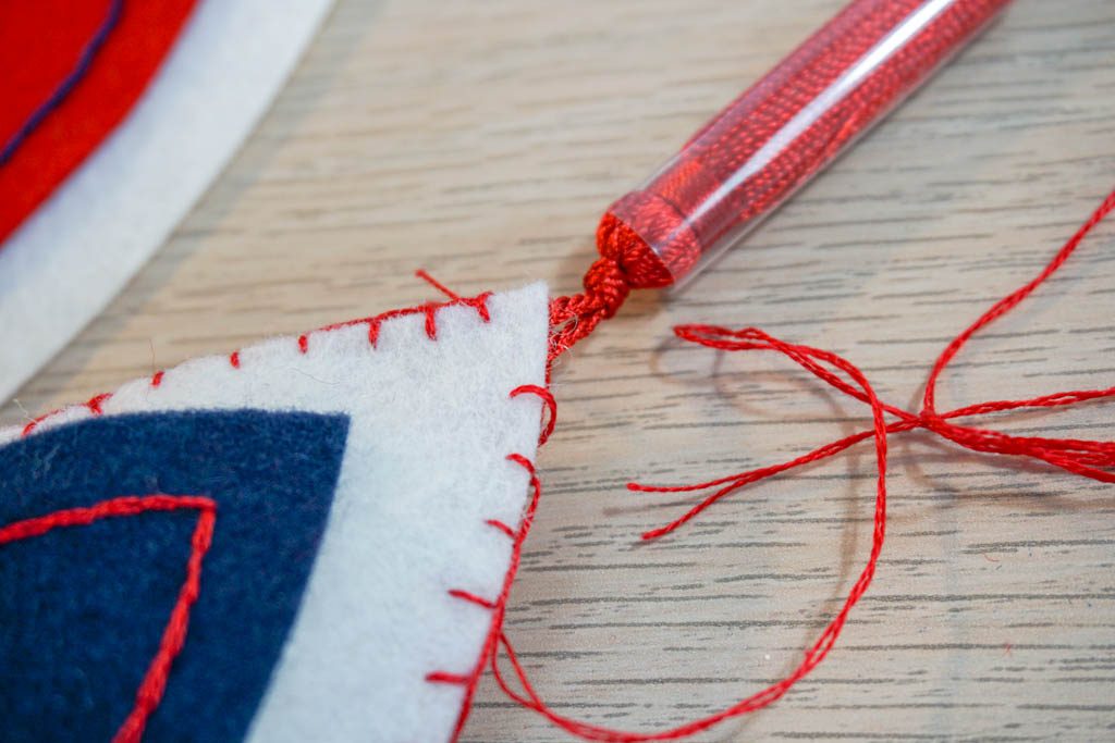 Patriotic Felt Heart Ornaments