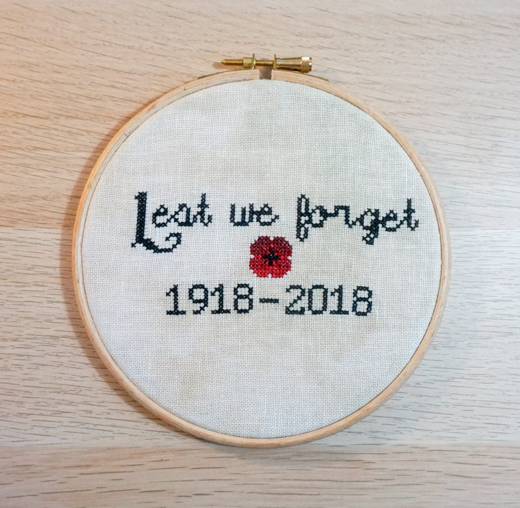 Lest We Forget Poppy Cross Stitch Pattern