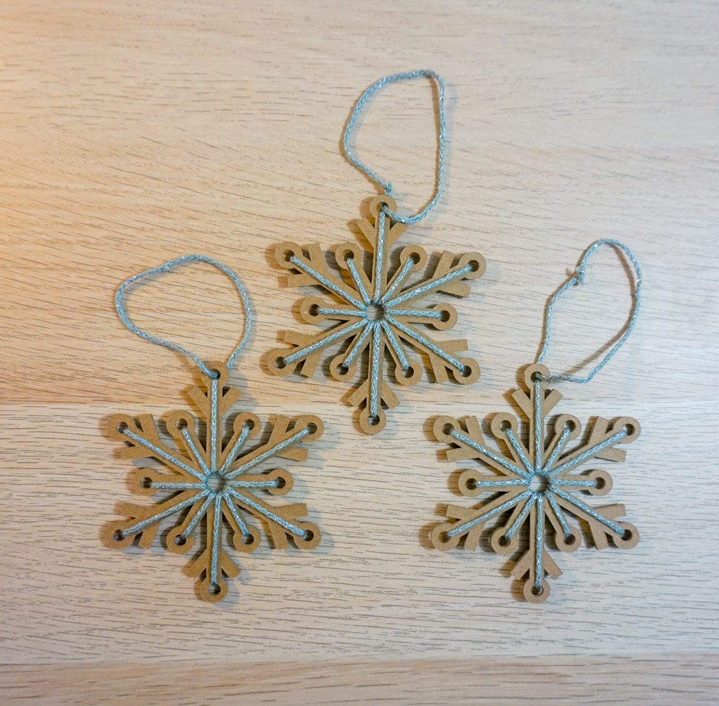 Yarn-Laced Snowflake Ornament