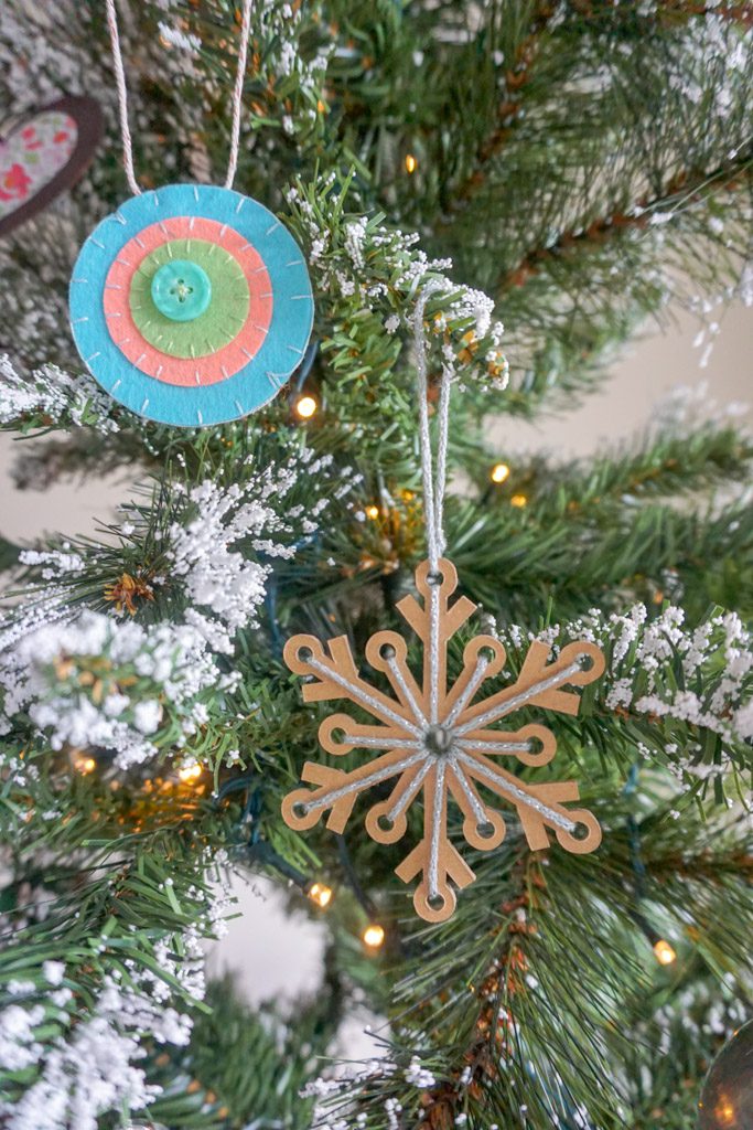 Yarn-Laced Snowflake Ornament