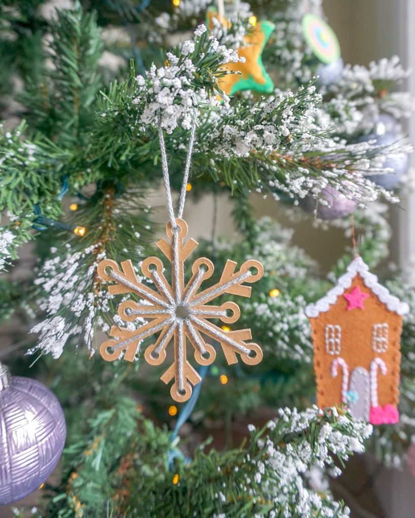Yarn-Laced Snowflake Ornament