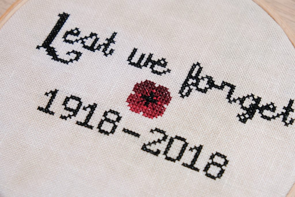 Lest We Forget Poppy Cross Stitch Pattern