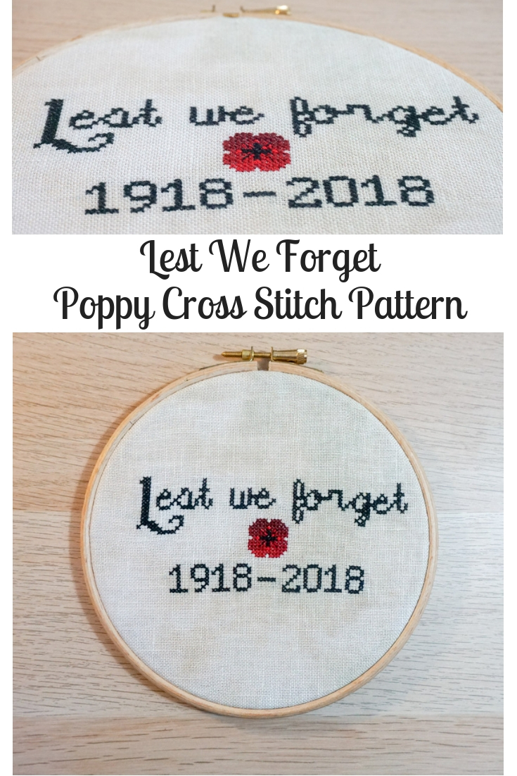 Lest We Forget Poppy Cross Stitch Pattern