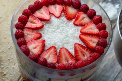 Red, White, And Blue Cheesecake Trifle