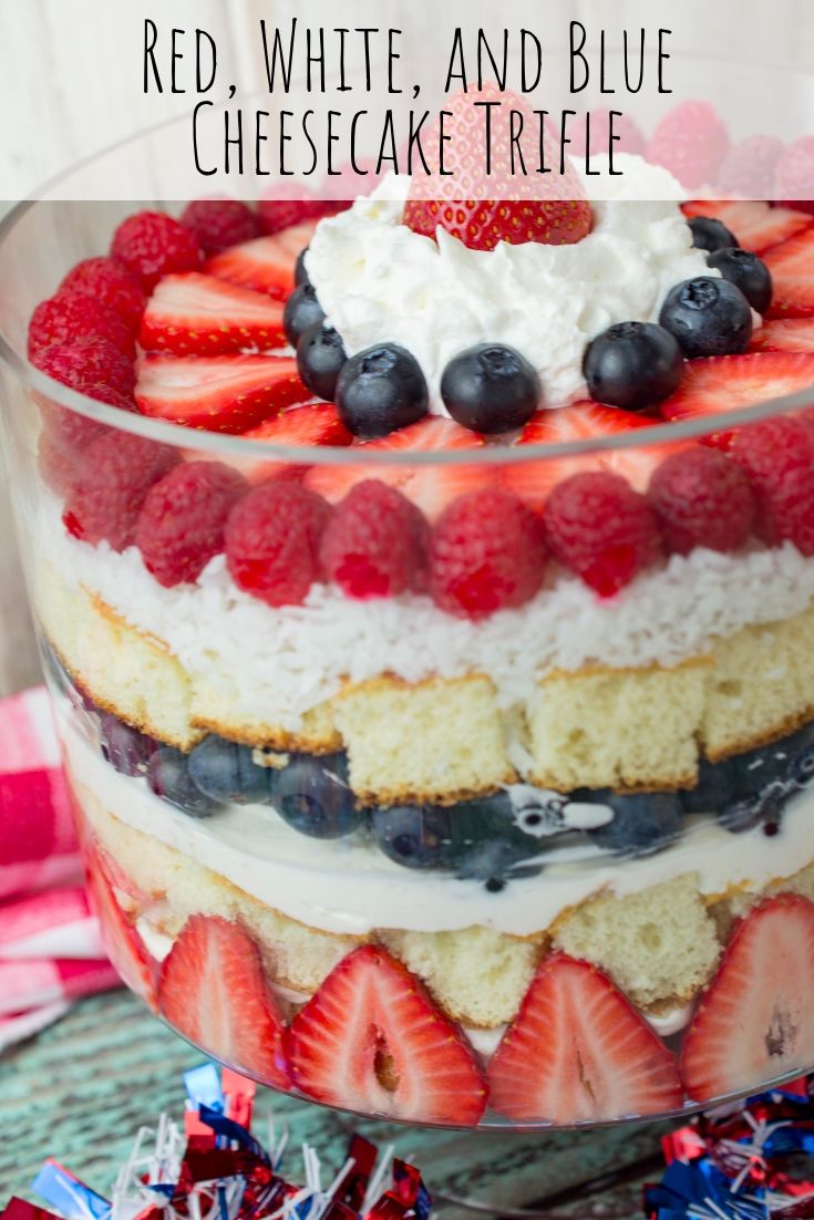 Red, White, and Blue Cheesecake Trifle