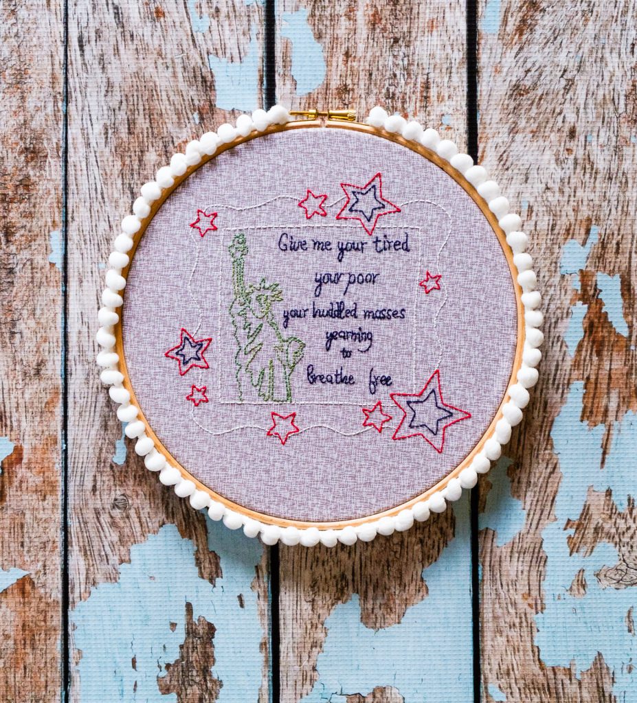 Statue of Liberty Embroidery Hoop