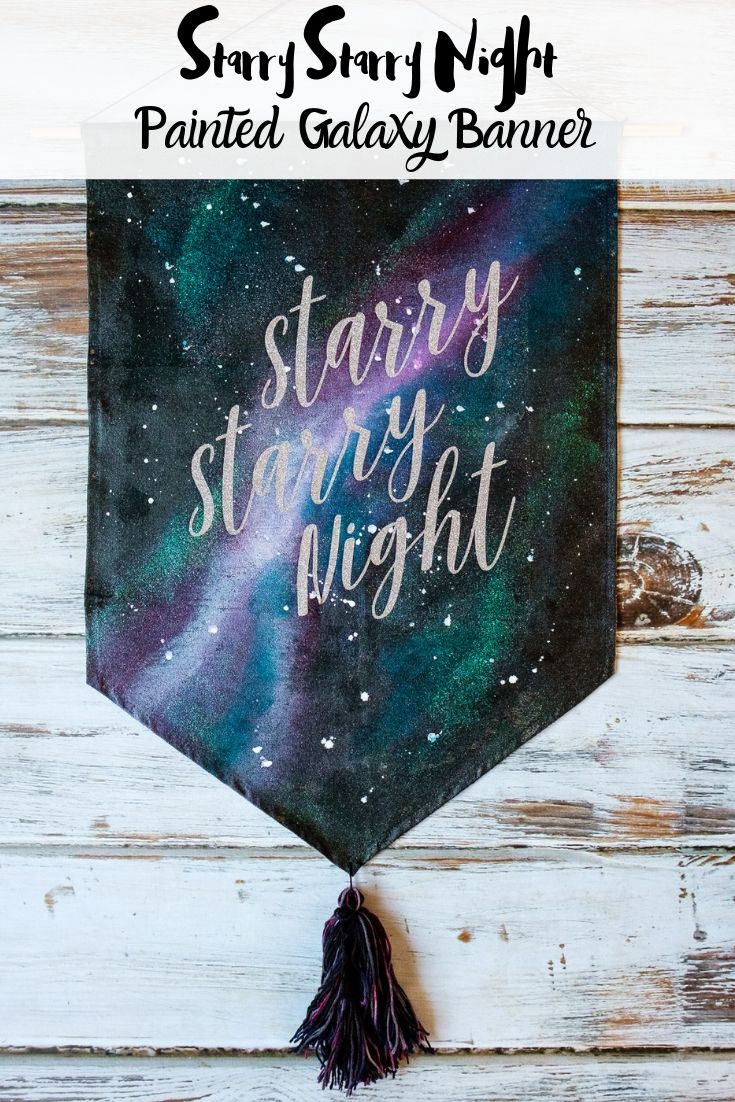 Starry Starry Night Painted Galaxy Banner