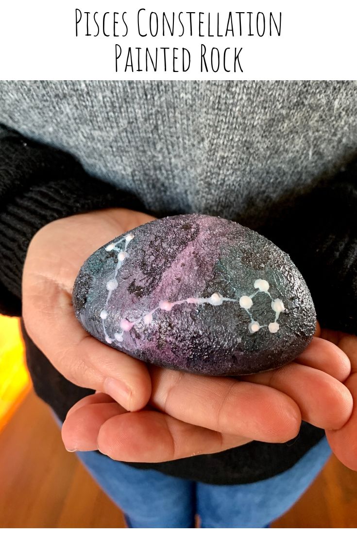 Pisces Constellation Painted Rock